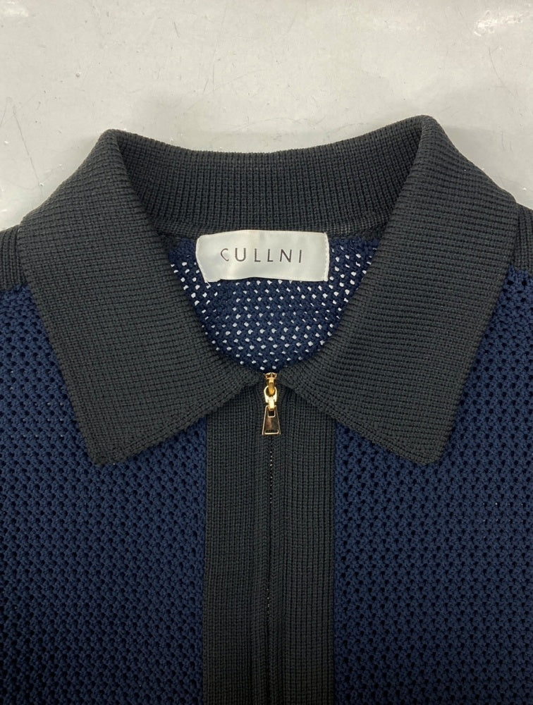 CULLNI メッシュニット ジップアップ ポロシャツ