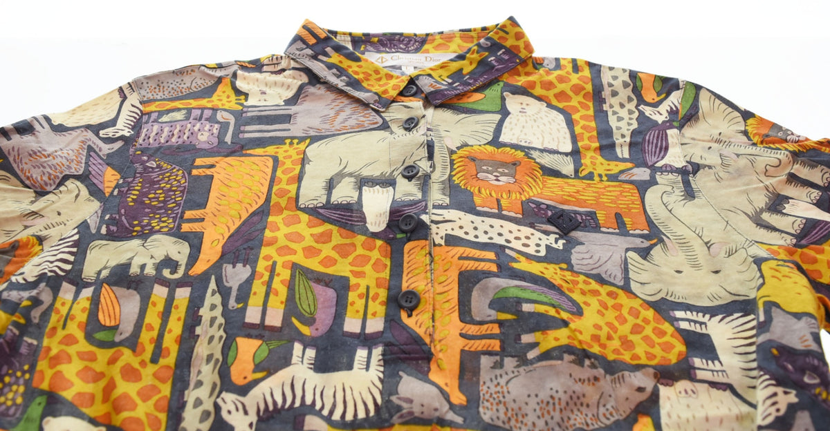 ディオール Dior 90'S 総柄 シャツ アニマル柄 Christian Dior SPORTS