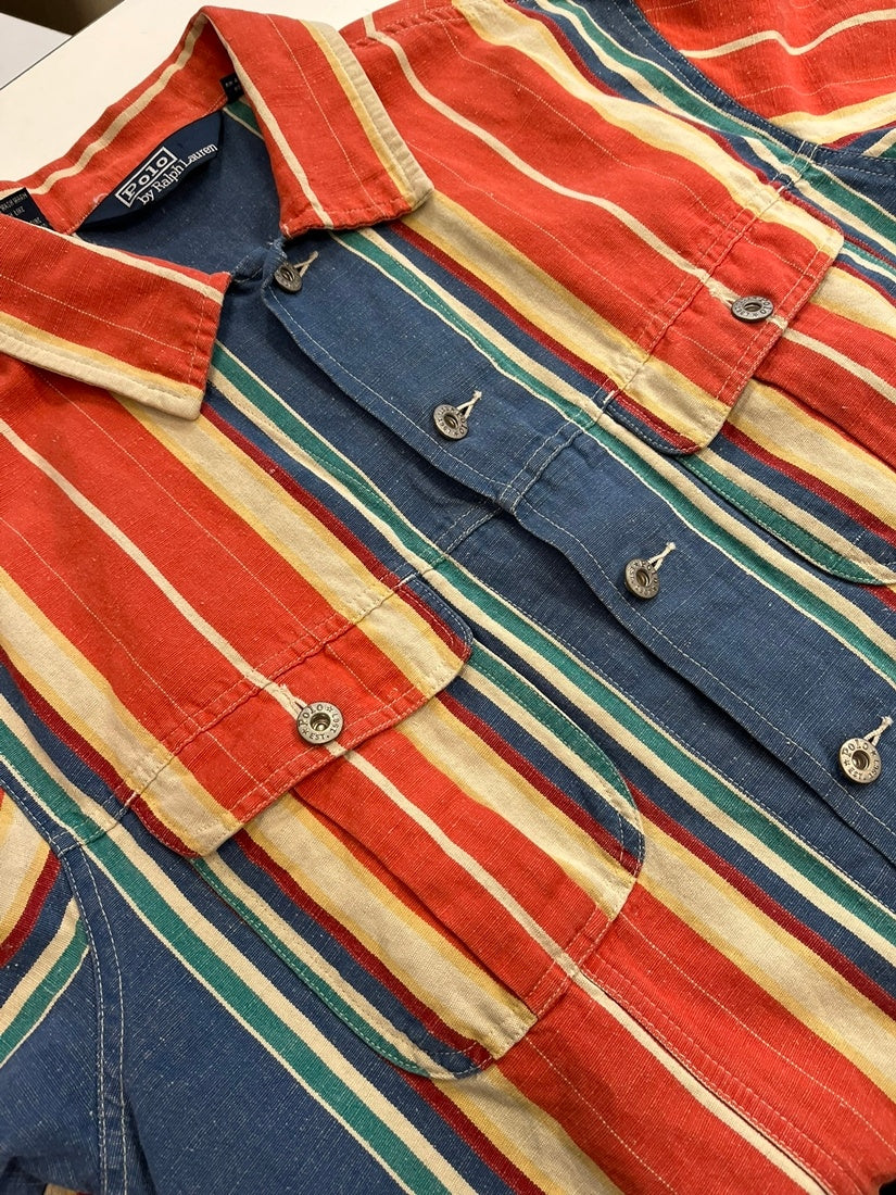 ラルフローレン RalphLauren リネン混 ストライプ ジャケット 三角タグ