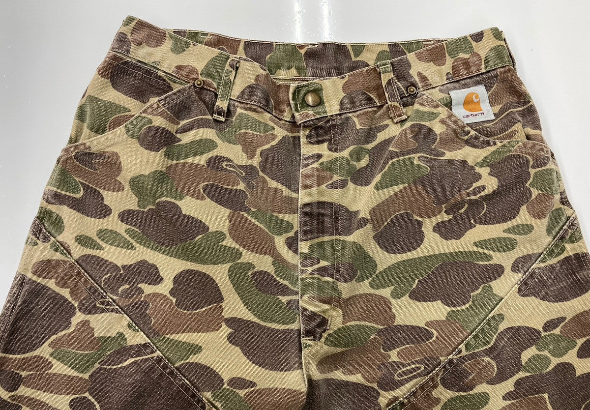 80s 90s ビンテージ カーハート ダブルニー ペインターパンツ 迷彩 カモ 80-90's USA製 Carhartt Duck Hunter Camo Double Knee Pants