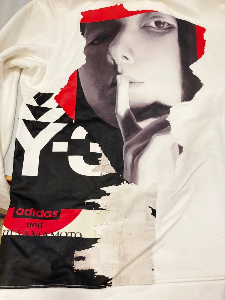 ワイスリー Y-3 adidas Yohji Yamamoto ヨウジヤマモト M CH1 GFX HOODIE 内田すずめ バックプリント パーカー  フーディ 白 パーカ ホワイト Mサイズ 101MT-2800 | 古着通販のドンドンサガール