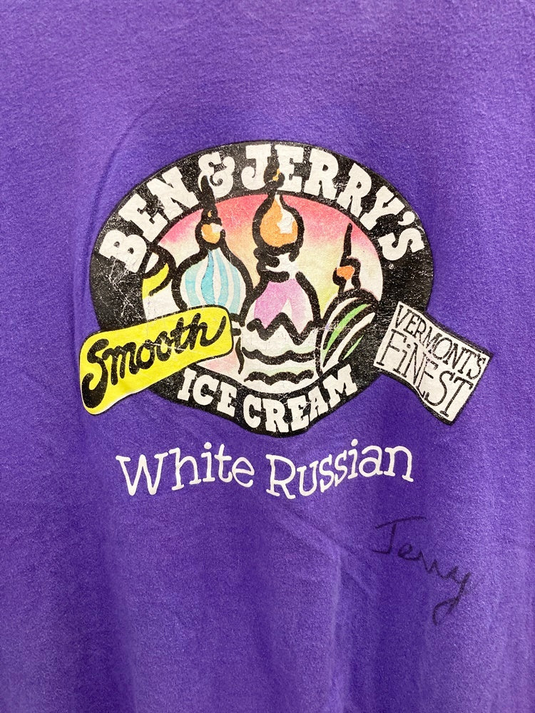 希少 BEN & JERRY'S Tシャツ パープル ベン&ジェリーズ US US古着 Vintage ヴィンテージ Ben & Jerry's ICE CREAM ベン