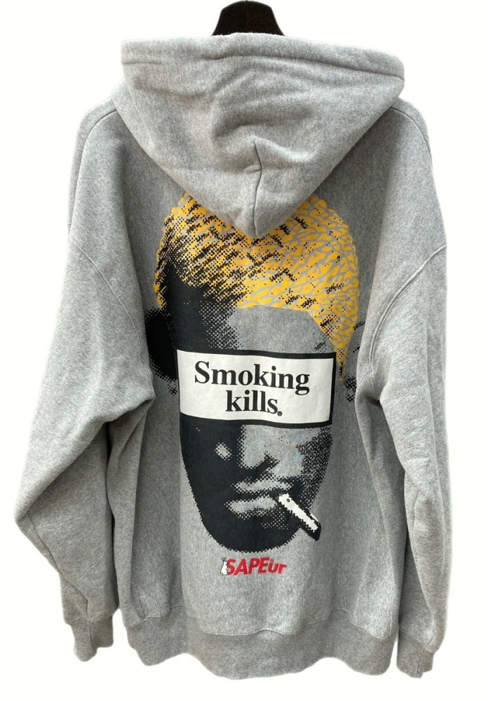 サプール SAPEur × エフアールツー FR2 コラボ Smoking kills Hoodie スモーキングキル パーカー フーディー GRAY  XXL パーカ プリント グレー 104MT-359 | 古着通販のドンドンサガール