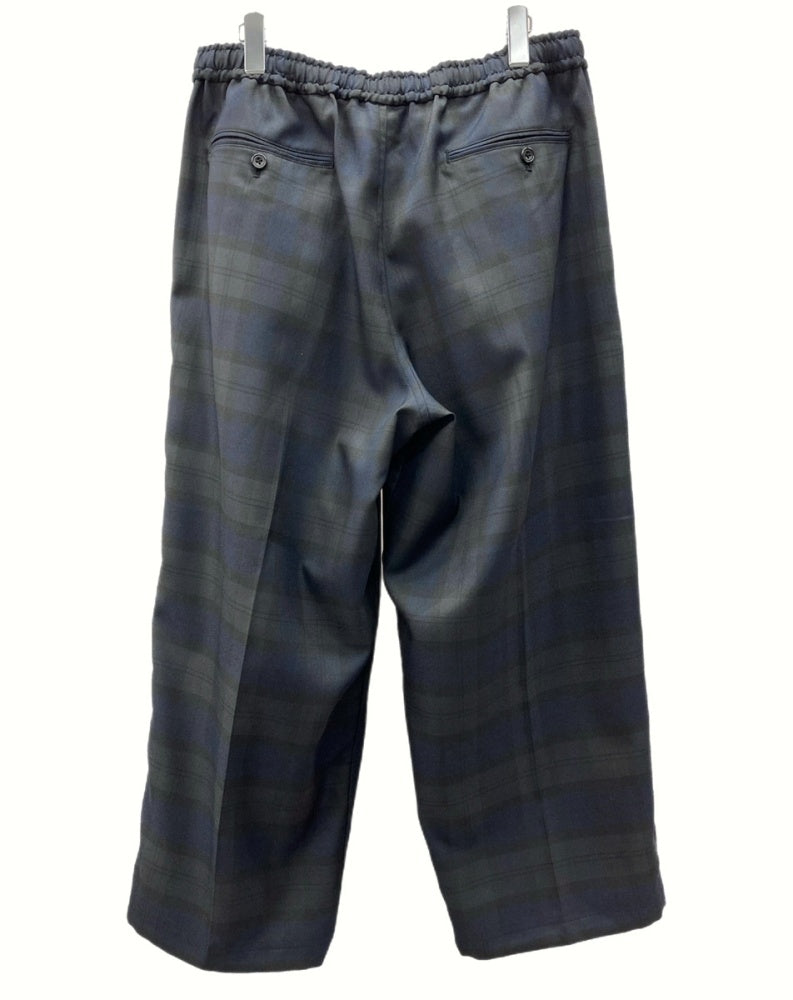 ダイワピアサーティンナイン DAIWA PIER39 TECH WIDE EASY 2P TROUSERS PLAIDS テック ワイド イージー  プリーツ トラウザー パンツ 緑 紺 チェック BP-36022W ボトムスその他 グリーン Mサイズ 104MB-96 | 古着通販のドンドンサガール