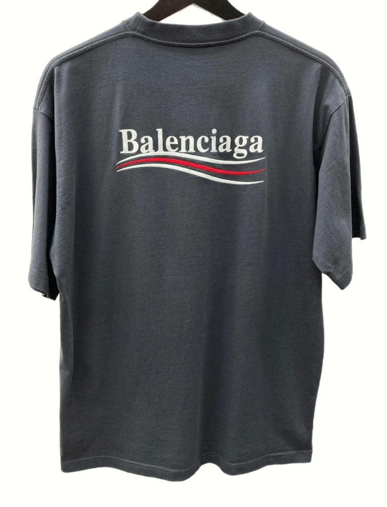 バレンシアガ BALENCIAGA Political Campaign Logo T-shirt ポリティカル キャンペーン ロゴ Tシャツ 灰色  641675 TKVJ1 1366 XXS Tシャツ プリント グレー 104MT-220 | 古着通販のドンドンサガール