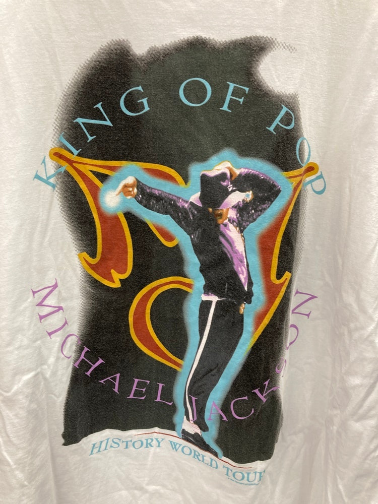 ヴィンテージ vintage マイケル・ジャクソン KING OF POP HISTORY WORLD TOUR Michael Jackson  ツアーT 90s ©1995 Tシャツ ホワイト Lサイズ 101MT-2965 | 古着通販のドンドンサガール