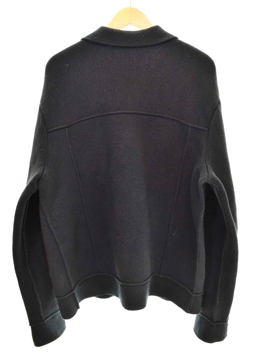 美品 ディーゼル DIESEL ニット ジャケット トラッカージャケット コットン ウール アウター メンズ XL ブラック AQOlqAlwB80uUxIPEfZJdEFKyRxkQ3