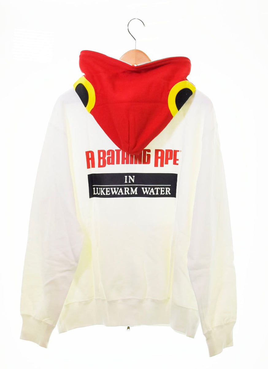 ア ベイシング エイプ A BATHING APE IN LUKEWARM WATER フィッシュパーカー パーカ プリント ホワイト Lサイズ  103MT-678 | 古着通販のドンドンサガール