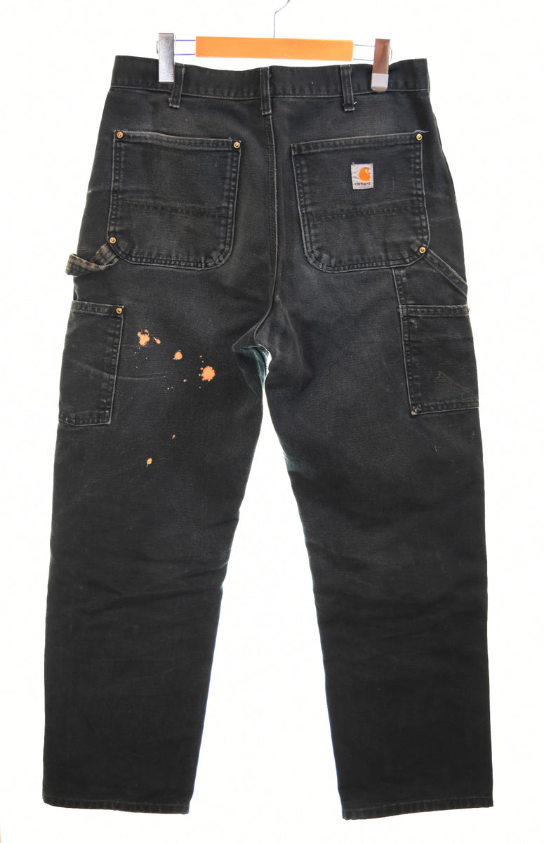 ど*や様 カーハート　ダブルニー　ダックペインターパンツ　フェード　古着　ブラッ carhartt ダックパンツ | フェードブラック - 札幌 ビンテージ