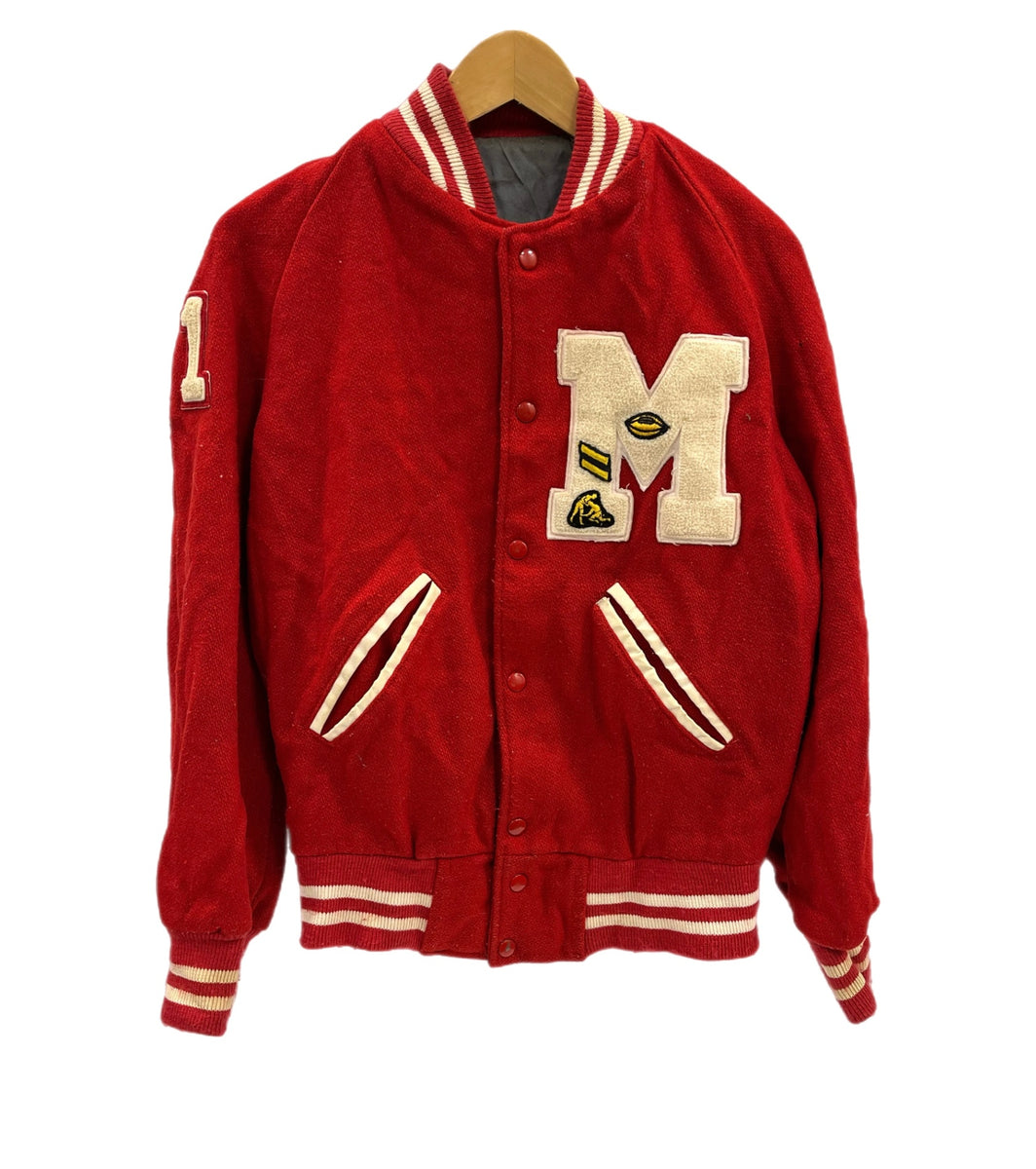 50s ビンテージ スタジャン レターマンジャケット ブラック×レッド ワッペン ヴィンテージ vintage 50's～60's 50～60年代 ウールスタジャン ヴァー