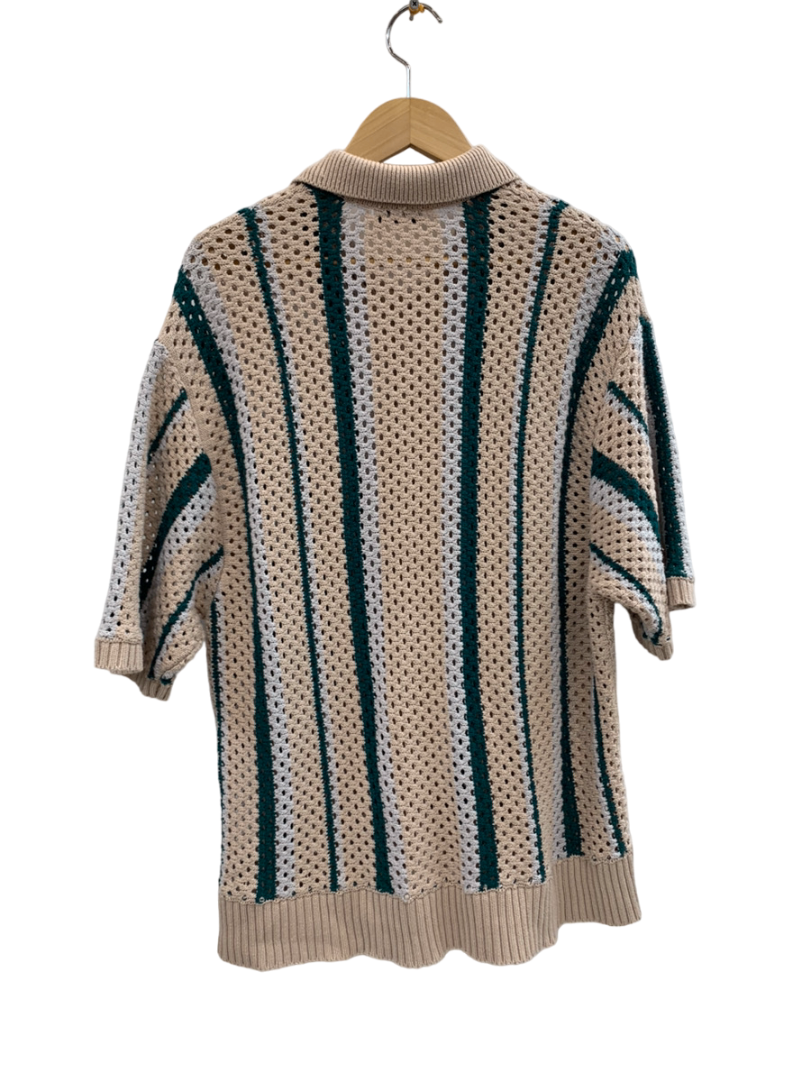 フラグスタフ FLAGSTUFF STRIPE KNIT S/S SUMMER CARDIGAN 半袖ストライプカーディガン FS1344 Tシャツ  ストライプ ピンク Mサイズ 201MT-2241