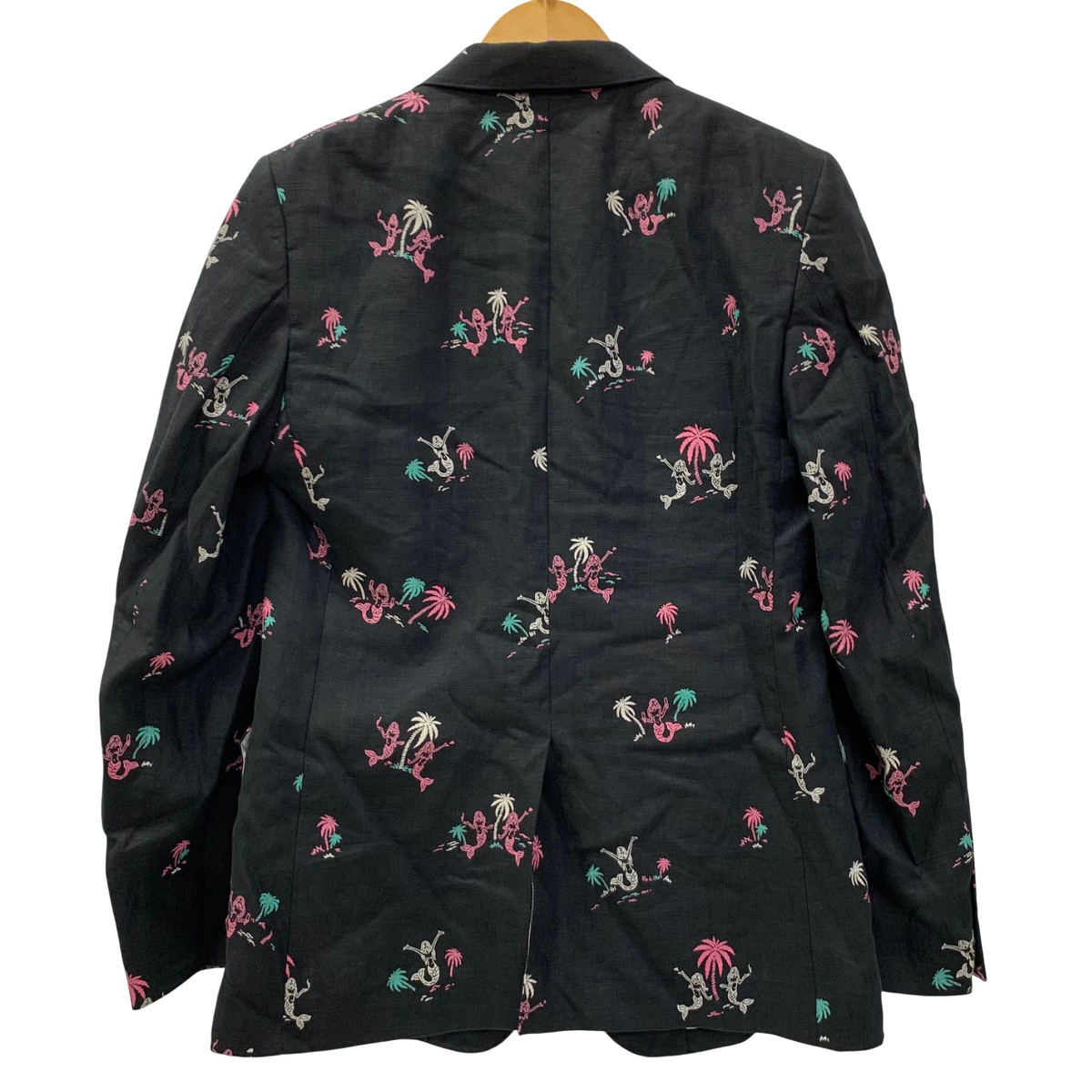 【美品】ワコマリア テーラードジャケット リネン混 レオパード XL 本切羽 ワコマリア WACKO MARIA 12SS リネン テーラードジャケット 12SS-LINEN