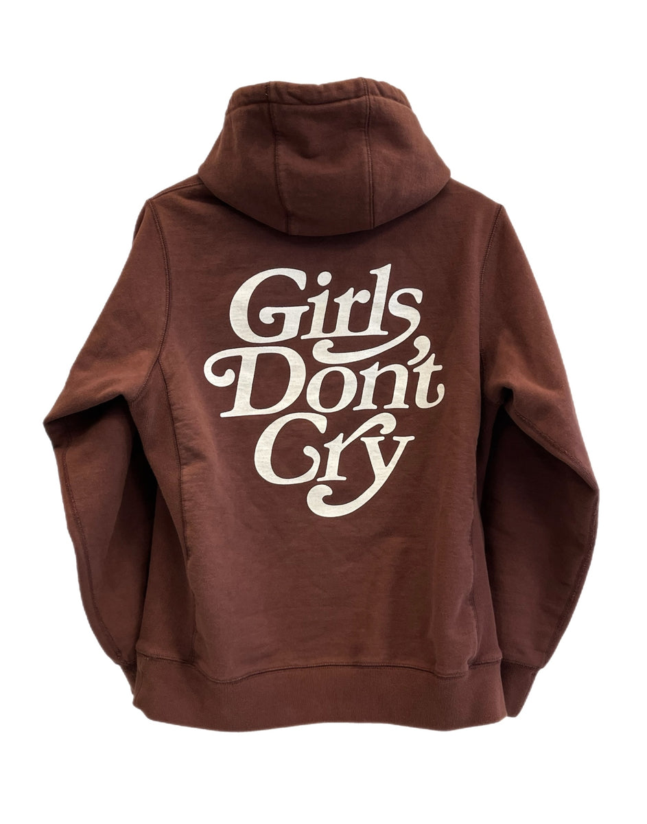 Girls Don't Cry ブラウンパーカー Lサイズ ガールズドントクライ Girls Don't Cry ロゴプリント パーカー