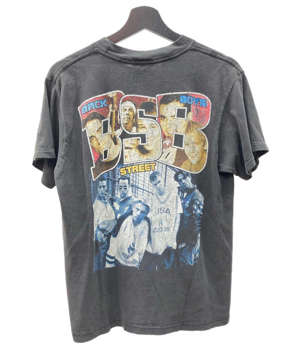 バンドTシャツ BAND-T 90's Backstreet Boys BSB バックストリート・ボーイズ ヴィンテージ 両面プリント 袖 シングル  スミクロ 黒 サイズ表記なし Tシャツ プリント ブラック 104MT-313 | 古着通販のドンドンサガール