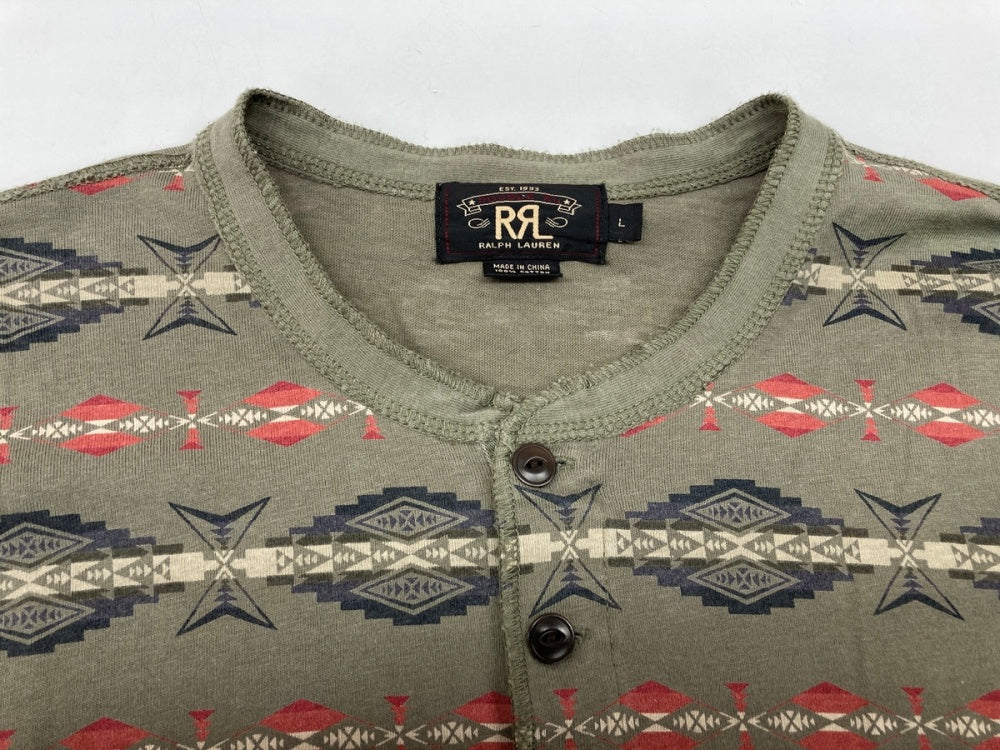 ダブルアールエル RRL 一つ星 90s L/S HENLEYNECK T-SHIRT ネイティブ