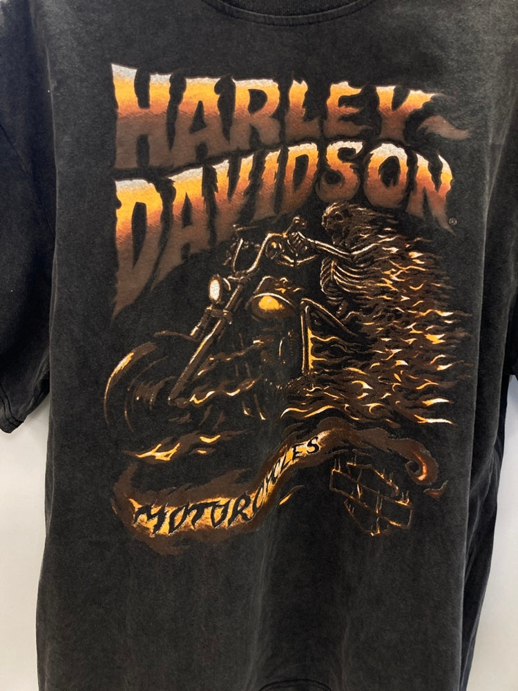 ハーレーダビッドソン Harley-Davidson US古着 半袖 バイク スカル プリントTシャツ 黒 Tシャツ ブラック Lサイズ  101MT-2988 | 古着通販のドンドンサガール