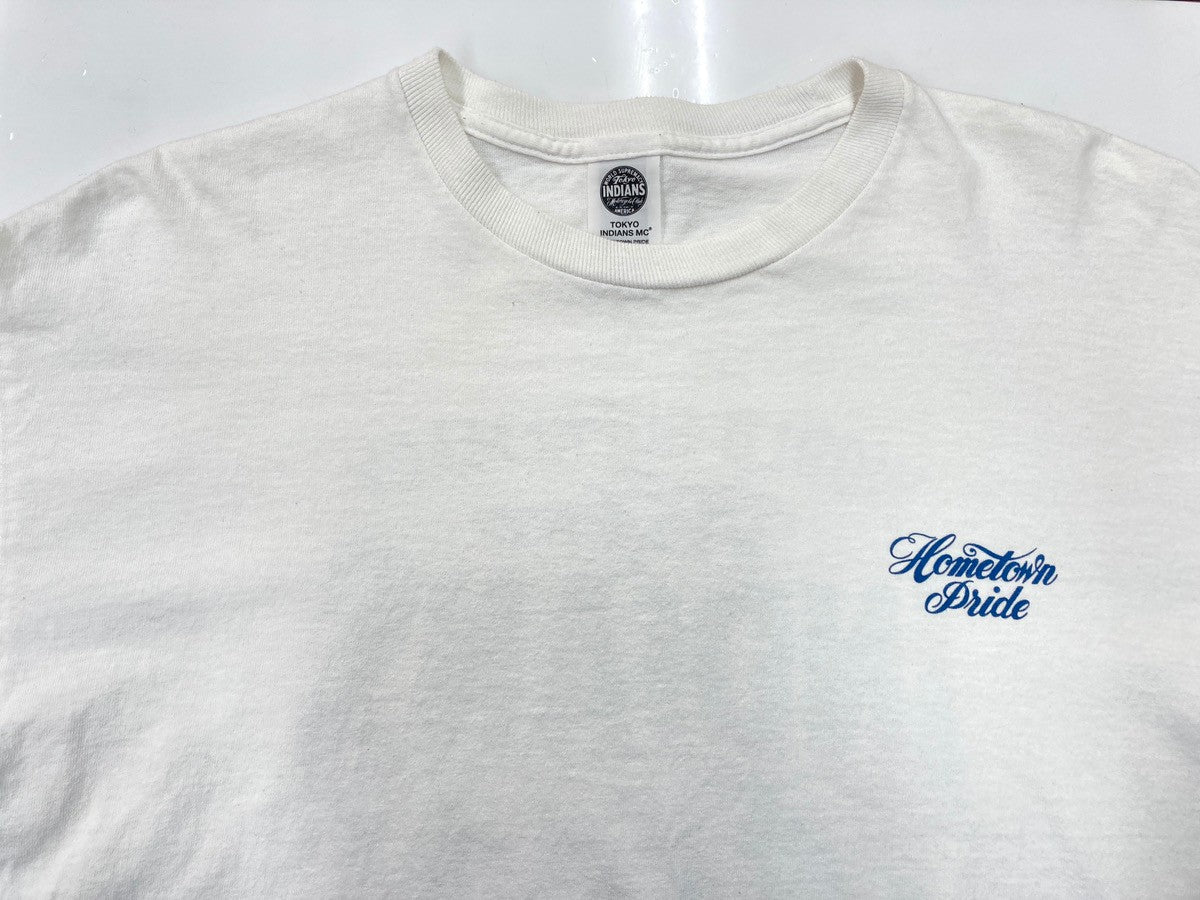 東京インディアンズ 新作ロングＴシャツ サイズＬ ホワイト white 新品正規品 即完売 TOKYO INDIANS MC 公式通販購入 7月15日購入 ロンT Timc Inc. 東京インディアンズ モーターサイクル Tシャツ ホワイト 白