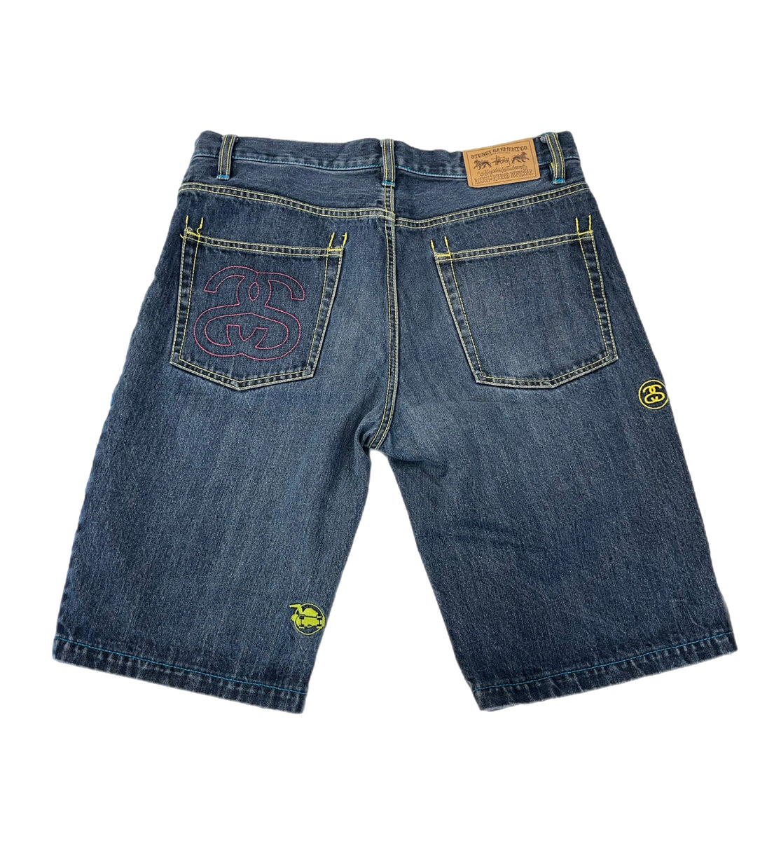 ステューシー STUSSY ROUGH＆RUGGED denim ロゴ刺繍 ショートパンツ