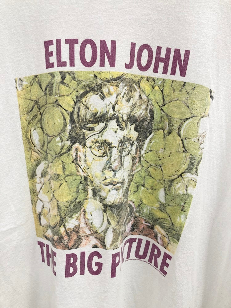 ヴィンテージ VINTAGE ITEM 90s 90's 1997 THE BIG PICTURE ELTON JOHN tour tee  エルトンジョン ツアーTシャツ ヴィンテージ 古着 Tシャツ プリント ホワイト Lサイズ 101MT-2231