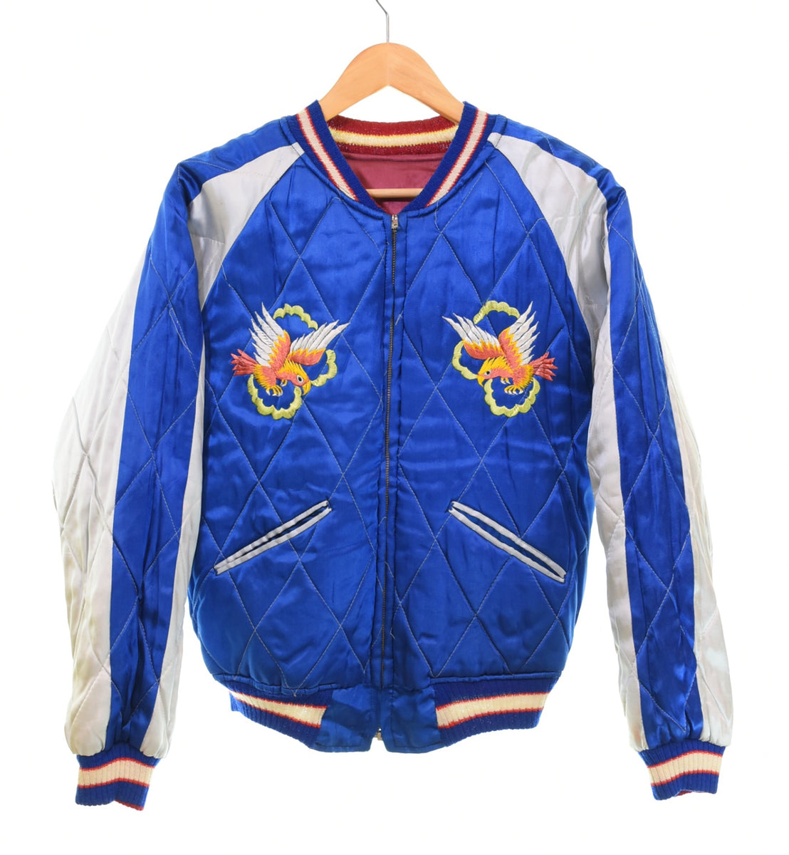 ヴィンテージ Vintage 50's 中綿 スカジャン T.T.S ジップ 虎刺繍 鷹