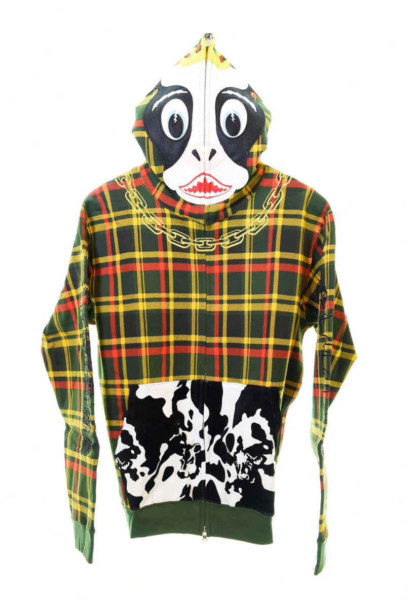 A BATHING APE イエローチェックパーカー M A BATHING APE（アベイシングエイプ）の「1ST CAMO SHARK WIDE FIT