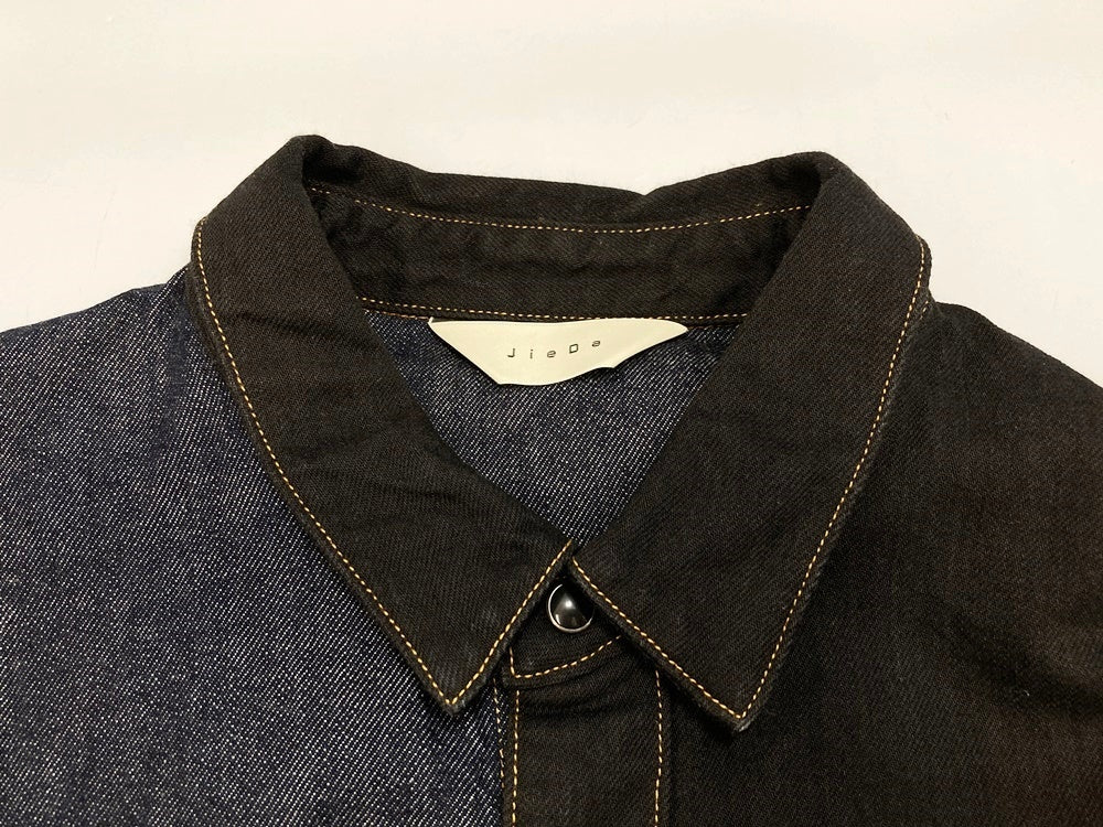 ジエダ Jieda SWITCHING DENIM SHIRT スイッチング デニムシャツ MADE IN JAPAN Jie-19W-SH05  サイズ 1 長袖シャツ 無地 ネイビー 101MT-2154 | 古着通販のドンドンサガール