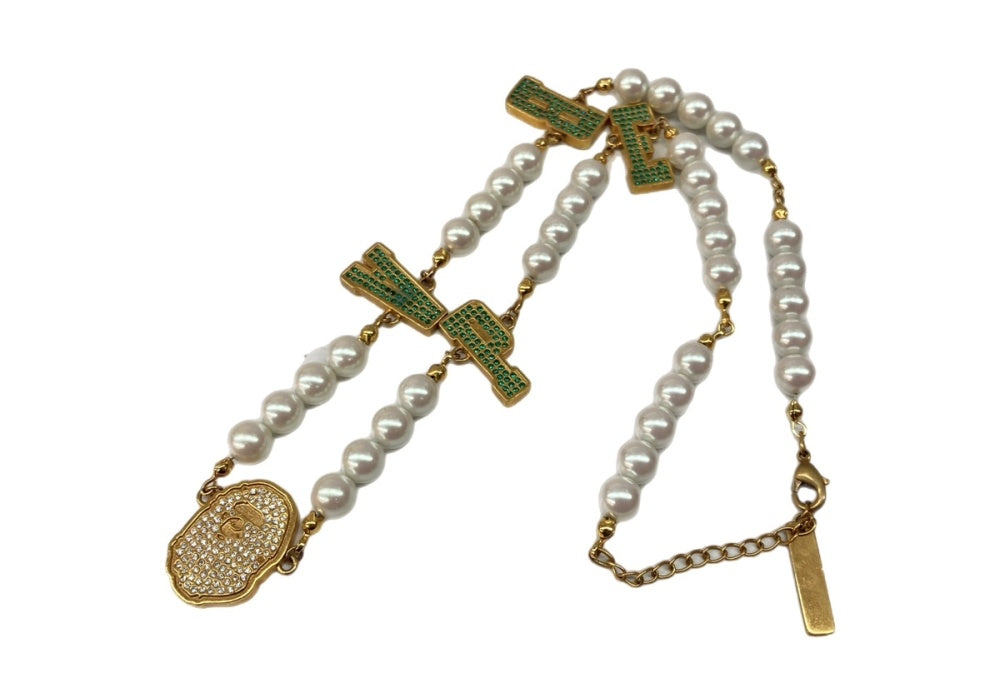 アベイシングエイプ A BATHING APE BAPE PEARL NECKLACE ベイプ