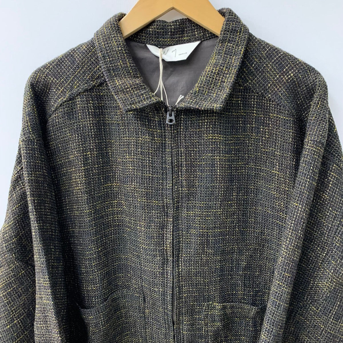 アンセルム ANCELLM TWEED ZIP JACKET サイズ1 ジャケット ブラウン