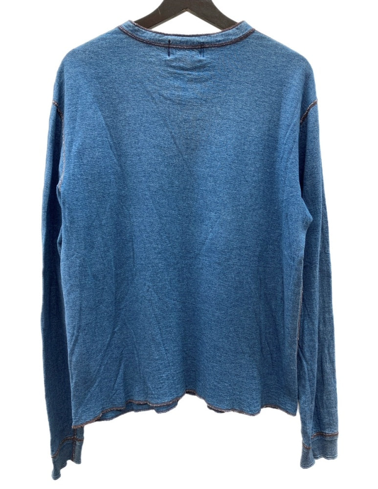 RRL Ralph Lauren 刺繍 ヘンリーネック カットソー S ダブルアールエル RRL 一つ星 90s L/S HENLEYNECK T-SHIRT お花 刺繍