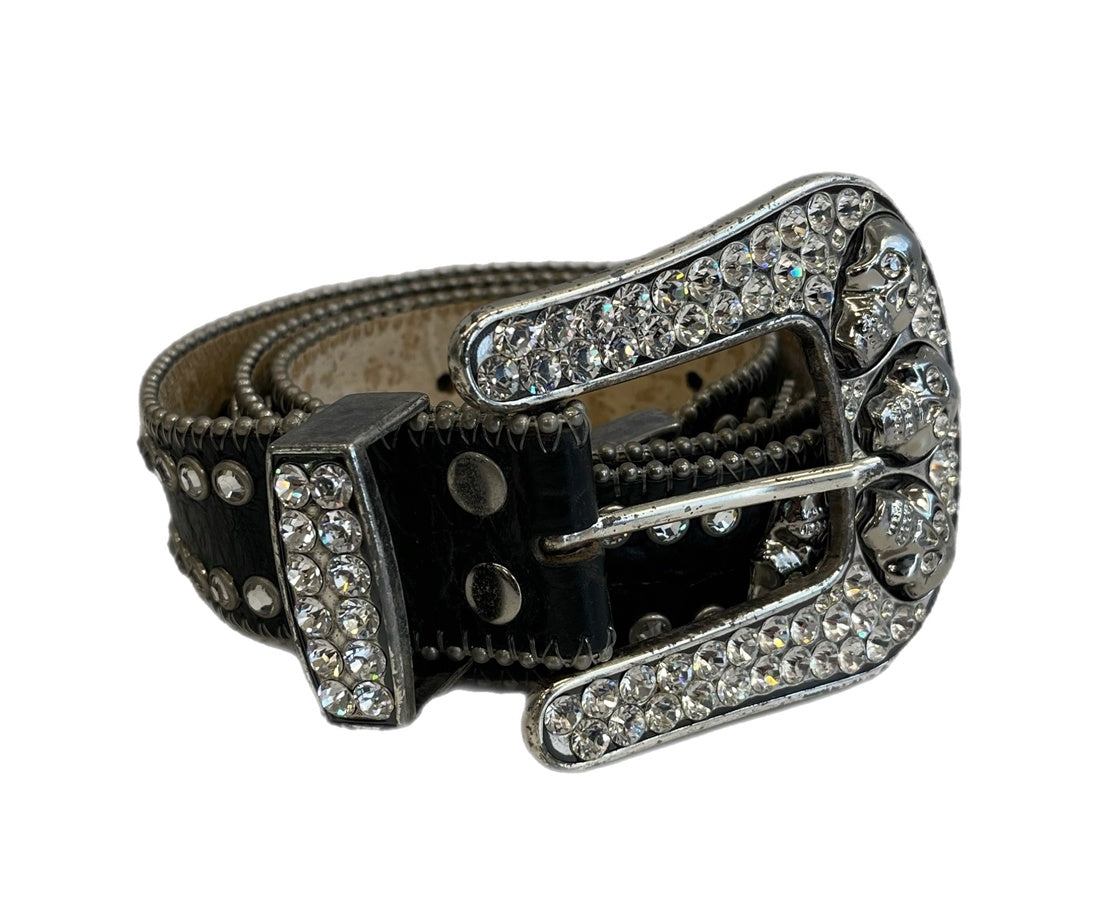 ビービーサイモン b.b.simon スタッズベルト レザーベルト スカル 黒