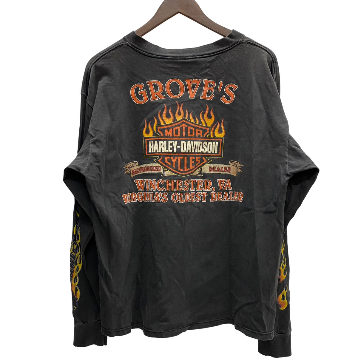00s USA製 ハーレーダビッドソン フレイムイーグル ロンT ブラック 00s USA製 ハーレーダビッドソン フレイムイーグル ロンT ブラック