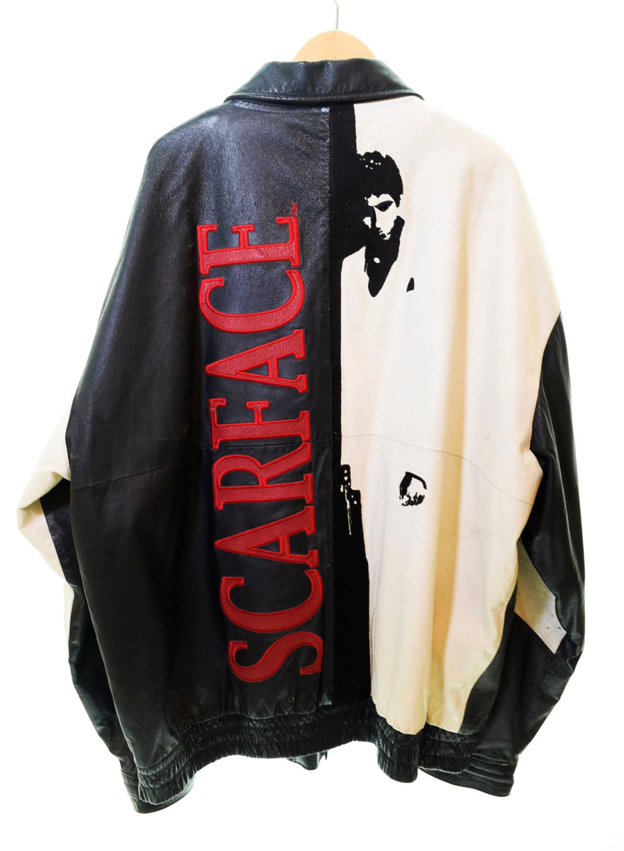 ジェーエイチデザイン JH DESIGN Jeff Hamilton 90s 90年代 Scarface Leather Racing Jacket  スカーフェイス レザー レーシング ジャケット ジャケット ロゴ ブラック 6Lサイズ 103MT-196