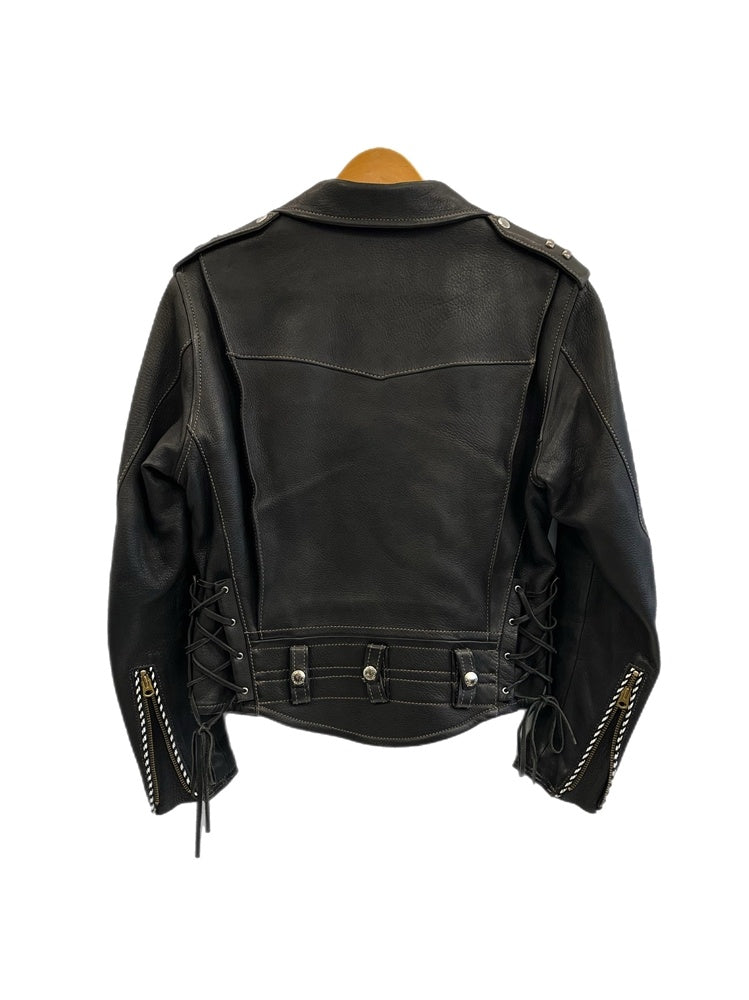 m！フラットヘッド ディアスキン 鹿革 ライダースジャケット フラットヘッド THE FLAT HEAD ディアスキン ダブル ライダース