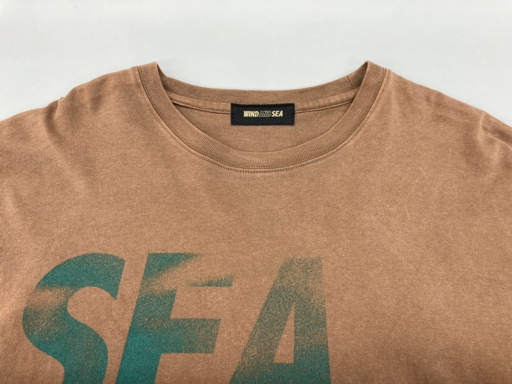 ウィンダンシー WIND and Sea 23SS L/S TEE ロングスリーブ 長袖 カットソー クルーネック ロゴ Brown 茶色 WDS-O-SEA-23-Q3-CS-01 ロンT プリント ブラウン Mサイズ 104MT-435