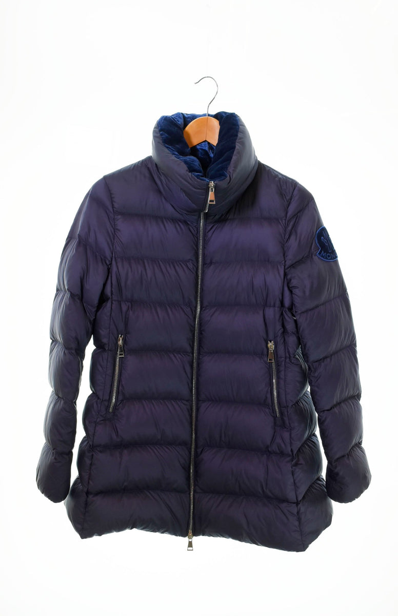 モンクレール MONCLER TORCON トルコン ワッペン ベロア切替 ダウンコート E20934637980 C0229 ジャケット ロゴ  ネイビー 0 103LT-3