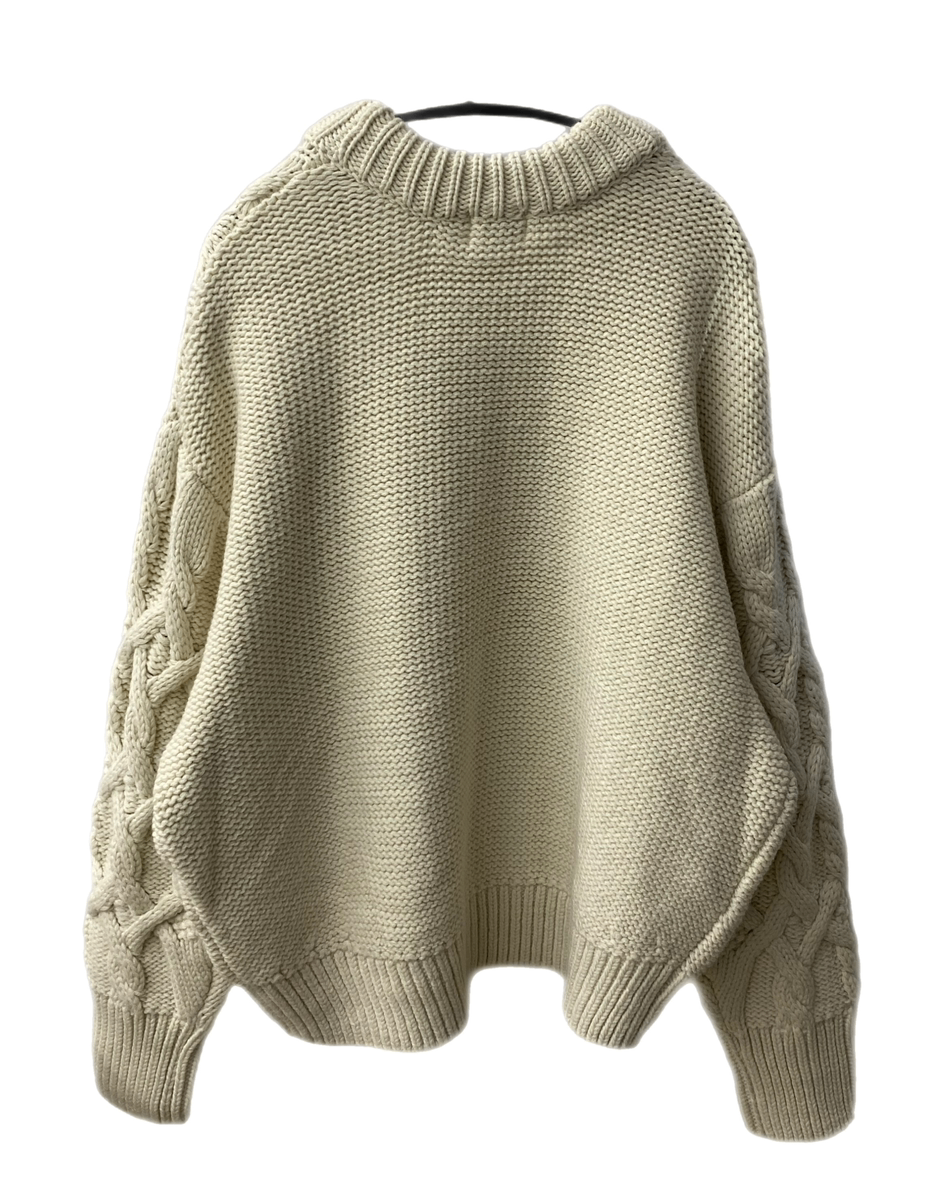 アパートメントスリー Apartment Three Chunky Cable-Knit Sweater ATISN0922001 セーター 無地  ホワイト 2サイズ 201MT-2504 | 古着通販のドンドンサガール