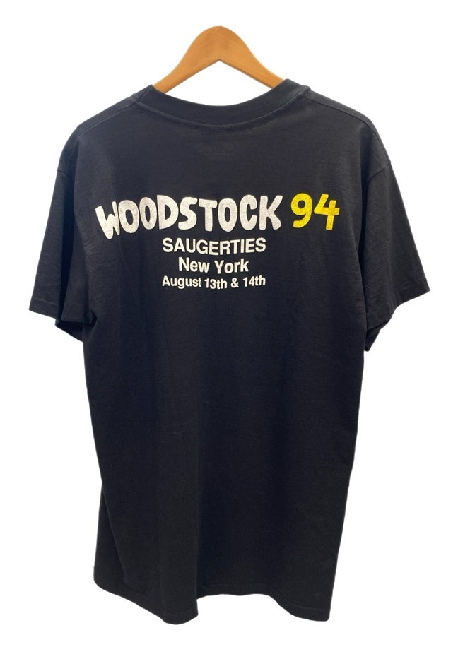 ヴィンテージ VINTAGE ITEM 90s 90's ヴィンテージ WOOD STOCK Music Festival Shirt ウッドストックミュージックフェスティバル  フェスT US古着 袖シングル Tシャツ プリント ブラック Lサイズ 101MT-2293 | 古着通販のドンドンサガール