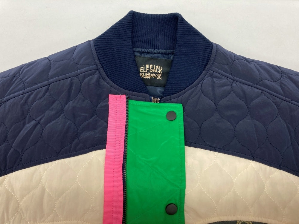 エルフサック ELFSACK 中綿 キルティング パッチワーク風 オーバー 