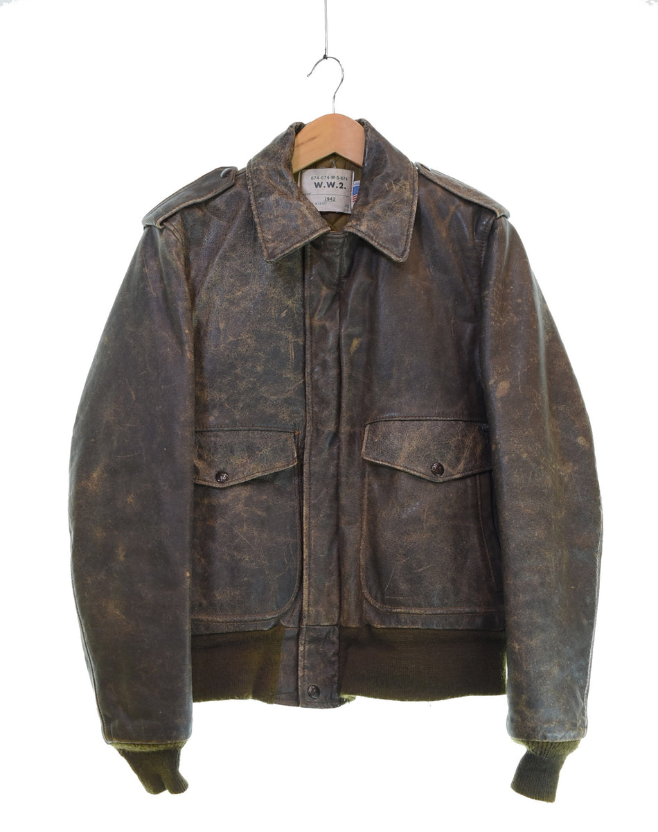 【Schott】A-2 フライトジャケット ヴィンテージ 38 ショット SCHOTT A-2レザーフライトジャケット WW2 1942 674-674-M-S
