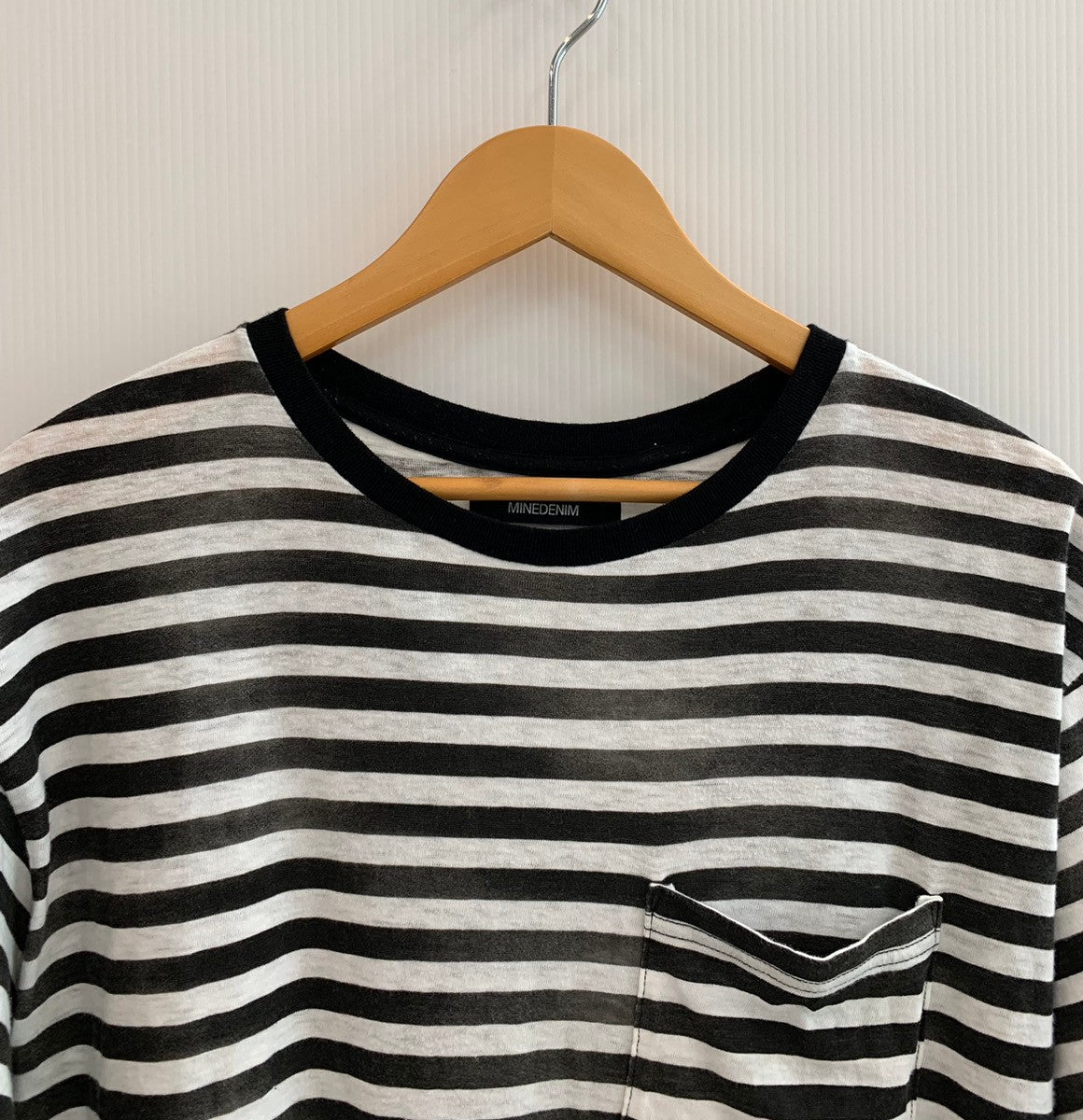 MINEDENIM / Tシャツ/XL/コットン/BLK/ボーダー/2206-6001-07 マインデニム MINEDENIM ボーダー 22SS Hazy Border T-SH 2206-6001-07