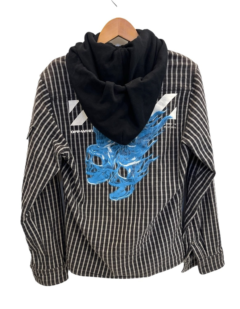 オフホワイト Off-White ゴーストスカル チェックジップシャツ  