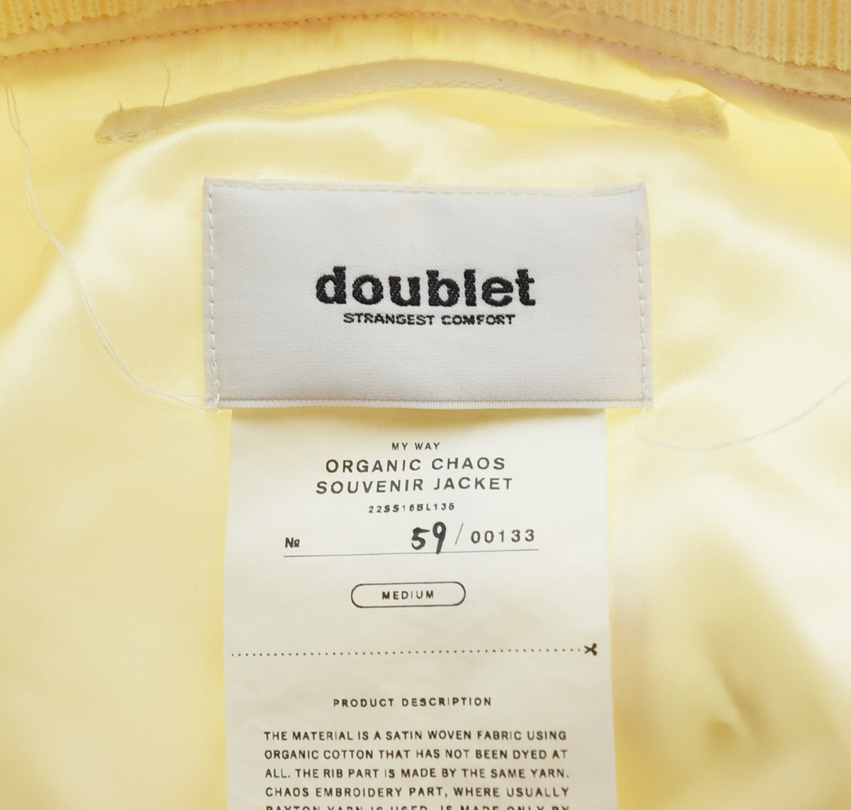 ダブレット doublet 22SS ORGANIC CHAOS SOUVENIR JACKET オーガニック