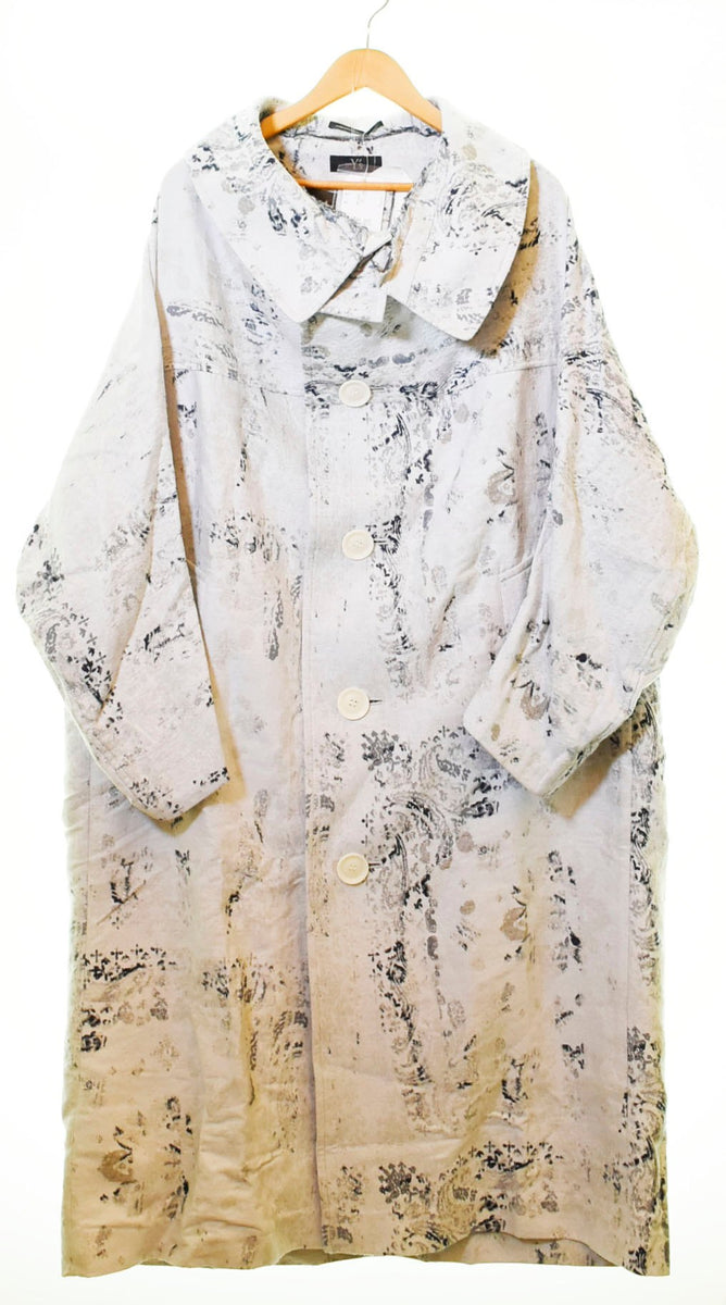 ワイズ Y's 21AW White Jacquard Coat ジャガード ロング コート YX