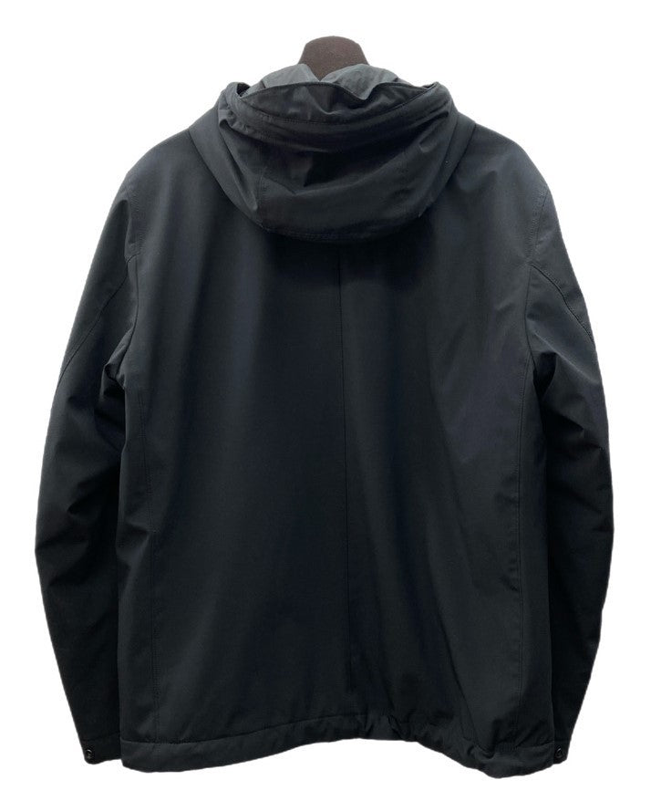 ストーンアイランド STONE ISLAND SOFT SHELL-R ソフトシェル Primaloft プリマロフト 中綿 ナイロン ブルゾン  ダブルジップ フーディー 黒 ジャケット ロゴ ブラック Mサイズ 104MT-726 | 古着通販のドンドンサガール