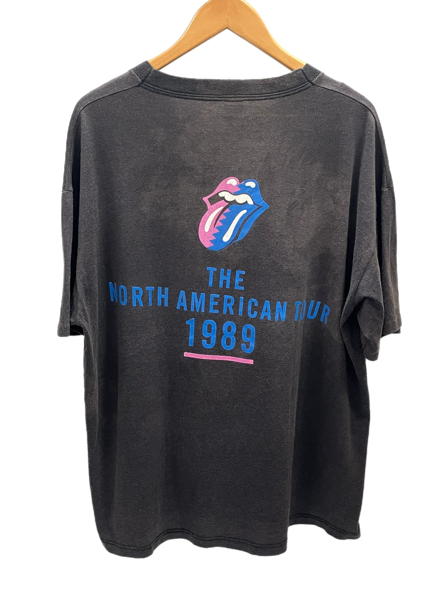 バンドTシャツ BAND-T 80s 80's The Rolling Stones Steel Wheels The North American  TOUR 1989 Tee ローリングストーンズ XL Tシャツ プリント ブラック LLサイズ 101MT-2483 | 古着通販のドンドンサガール