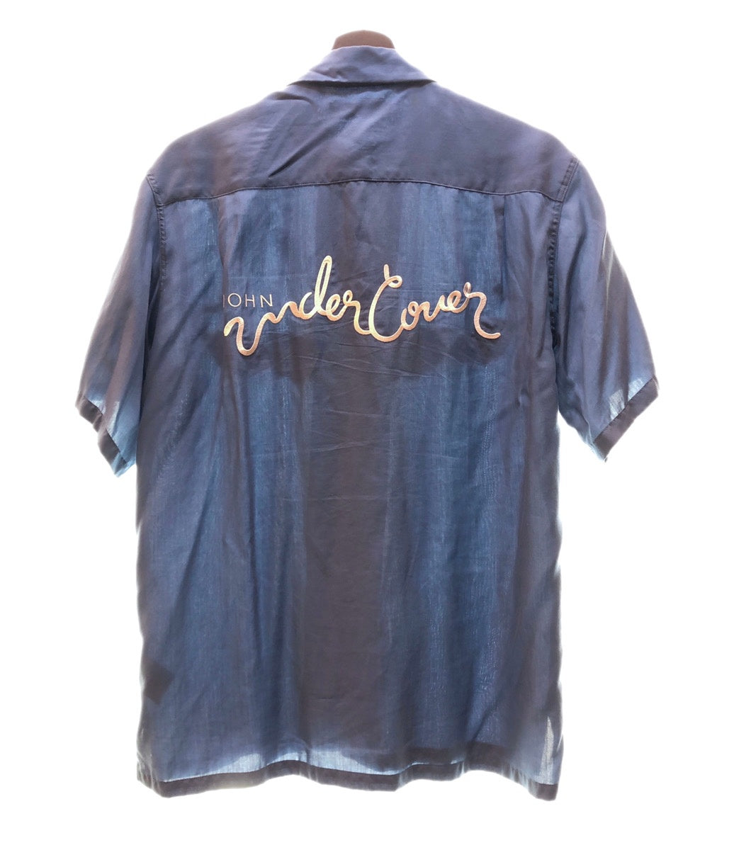 ジョン アンダーカバー John UNDERCOVER 16SS ALOHA SHIRT アロハ シャツ トラ 虎 刺繍 開襟 オープンカラー 青  JUQ9401-1 サイズ2 半袖シャツ 刺繍 ブルー 104MT-44 | 古着通販のドンドンサガール