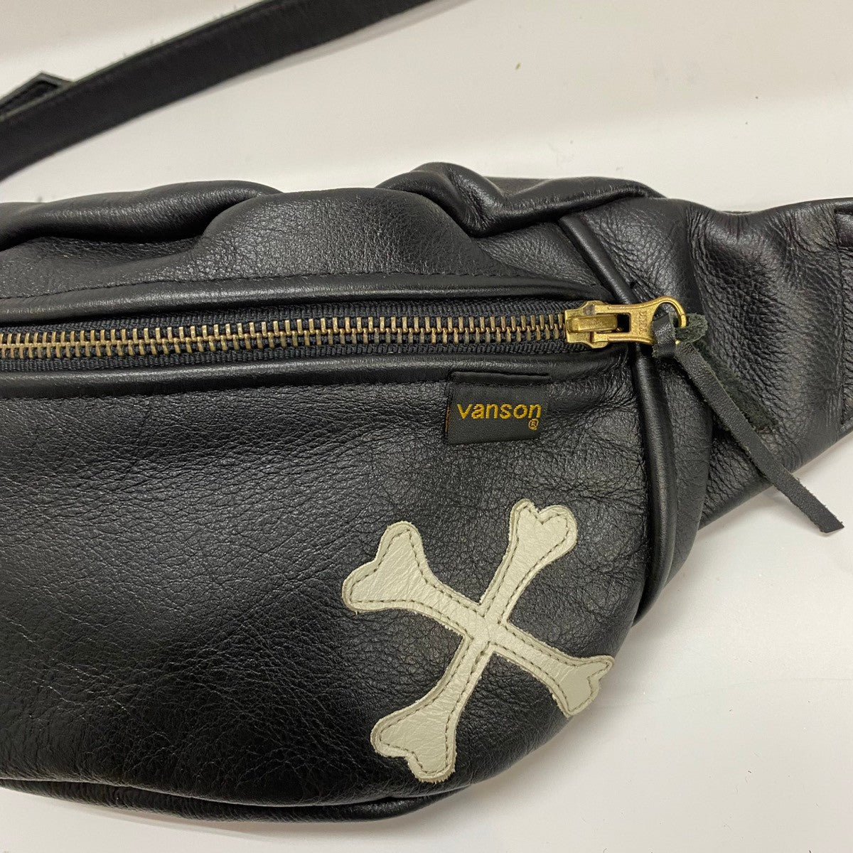 BACKDROP別注VANSONファニーパック　クロスボーン　ブラック アメカジ老舗BACKDROP(バックドロップ）渋谷通販