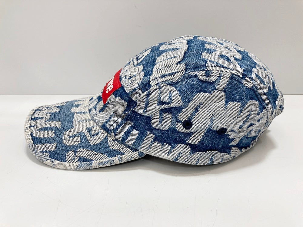 シュプリーム SUPREME Fat Tip Jacquard Denim Camp Cap 20SS ボックスロゴ 総柄 デニム 帽子 メンズ帽子  キャップ ロゴ ブルー 101hat-75 | 古着通販のドンドンサガール