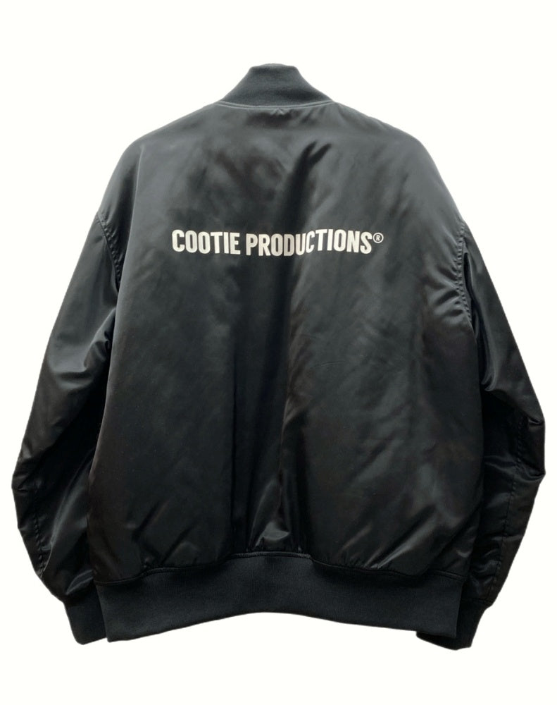 クーティー COOTIE 21FW Nylon Satin Stadium Jacket ナイロン サテン スタジアム ジャケット キルティング  アウター ジャケット ロゴ ブラック Mサイズ 104MT-808 | 古着通販のドンドンサガール