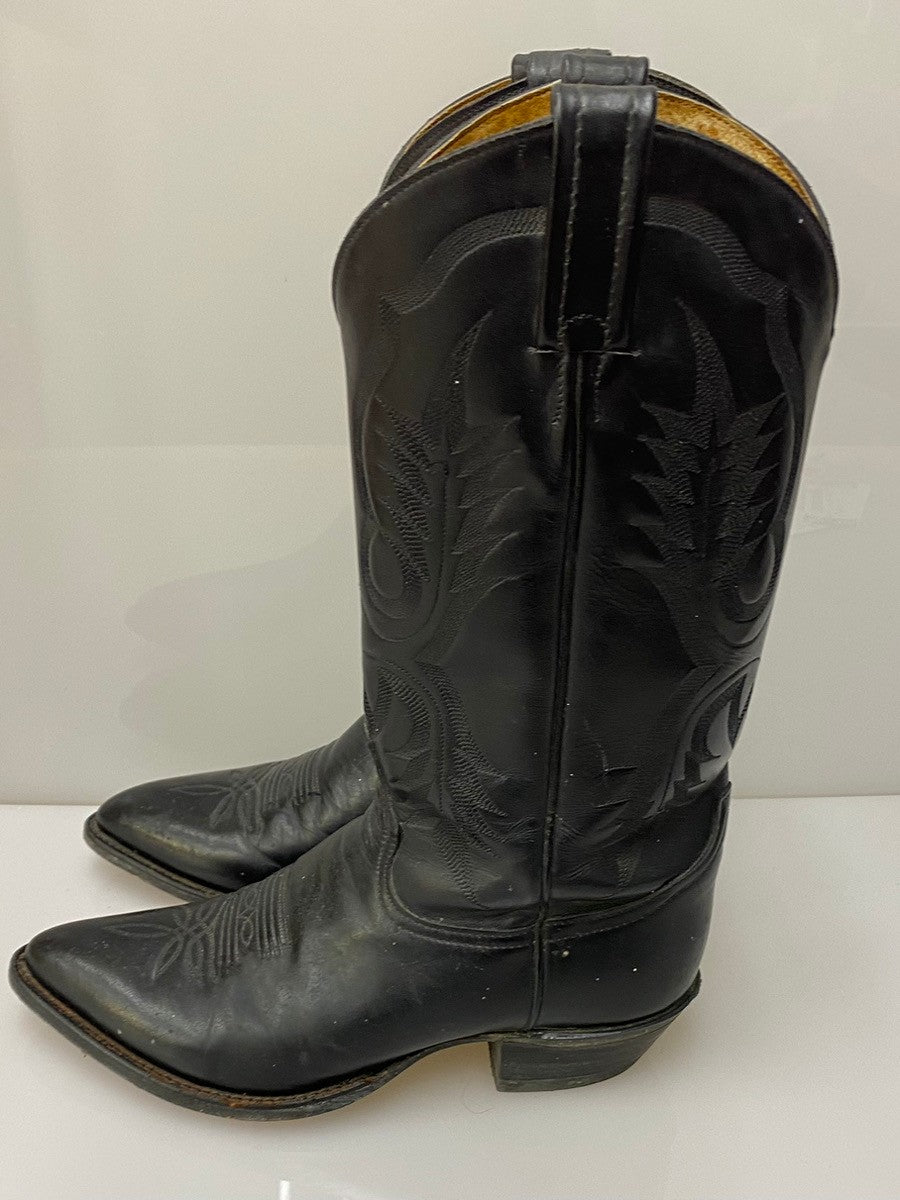 トニーラマ Tony Lama Black Longhorn Western Boots USA製 2923 